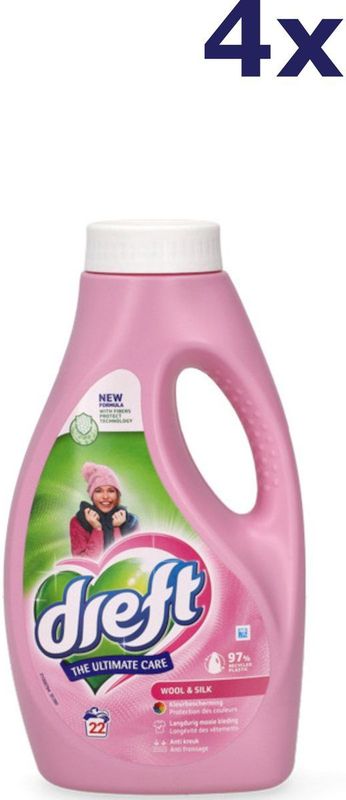 4x Dreft Liquid - 22sc990ml - wol & zijde wasmiddel