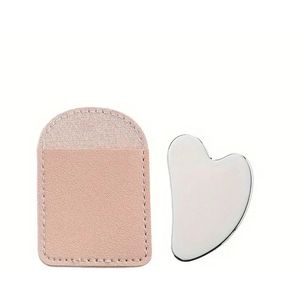 Gua Sha Schraper - Mini Hartvormige Guasha Tool van RVS - Met Opbergzakje - Kasey