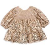 Konges Sløjd - Jurk - Paarse Pailletten Bow - Gold Glitter