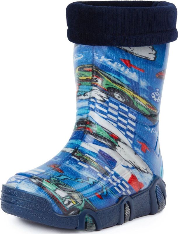 Ladeheid Kinderen Meisjes Jongens Rubberen Laarzen Swk 05 (Blauw Auto, 21/22 EU)