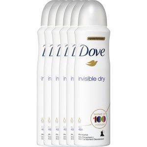 Dove Invisible Dry Women - 6 x 150 ml - Deodorant Spray - Voordeelverpakking