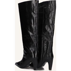 Bronx - Low-Jadey - Hoge Laarzen - Zwart - Krokodillenprint