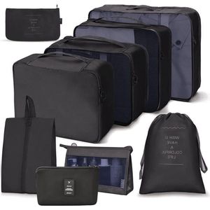 Verpakkingstassen voor koffer - waterdichte reiszakken set - organizers opbergzakken - digitale spullen - schoenentas - kleding - 9 stuks Koffer Organizer