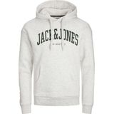 JACK & JONES Josh sweat hood regular fit - heren hoodie katoenmengsel met capuchon - wit melange - Maat: L