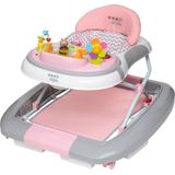 ib style® Loopstoel Babywalker - Baby Loopwagen - Looptrainer - Speelset en Dienblad - Schommelfunctie - Muziekfunctie - Little Wave - Roze