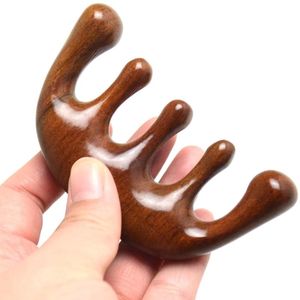 1 stuk - hoofdhuidmassagekam - grove kam om te schrapen - grove kam - sandelhouten hoofdhuidstimulatiekam - houten grove kam