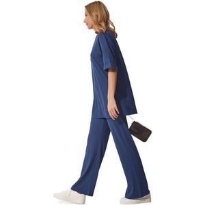 Happinessistanbul Biscuitgeribde Flexibele Gebreide Ondertopset Voor Dames Kh00086