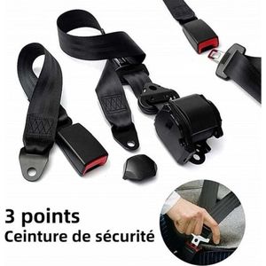 Universele intrekbare autogordelset, intrekbare automatische veiligheidsgordel, veiligheidsgordel universeel verstelbaar driepunts, zwart