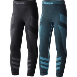 Ladeheid Thermobroek 2 Pack Set - Thermo ondergoed - Kinderen - Jongen - Meisjes – Grafiet/Turquoise – 158-164 - LA-LA40-KIDS-Pants-2B