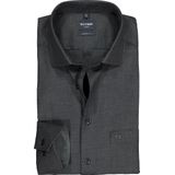 OLYMP Luxor modern fit overhemd - mouwlengte 7 - zwart pied de poule (contrast) - Strijkvrij - Boordmaat: 40