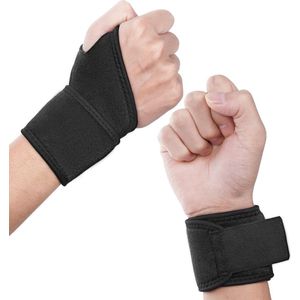 Waledano® Universele Polssteun - Polsbandage voor Links en Rechts - Pols Ondersteuning - One Size Polsbandage - Ademende Polsband voor Sportbescherming - Zwart