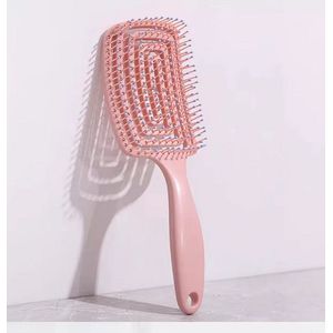 Elastische Massage Kam - Haar Styling- Ontklitter -Snelle Föhnen Detangling Tool-pink