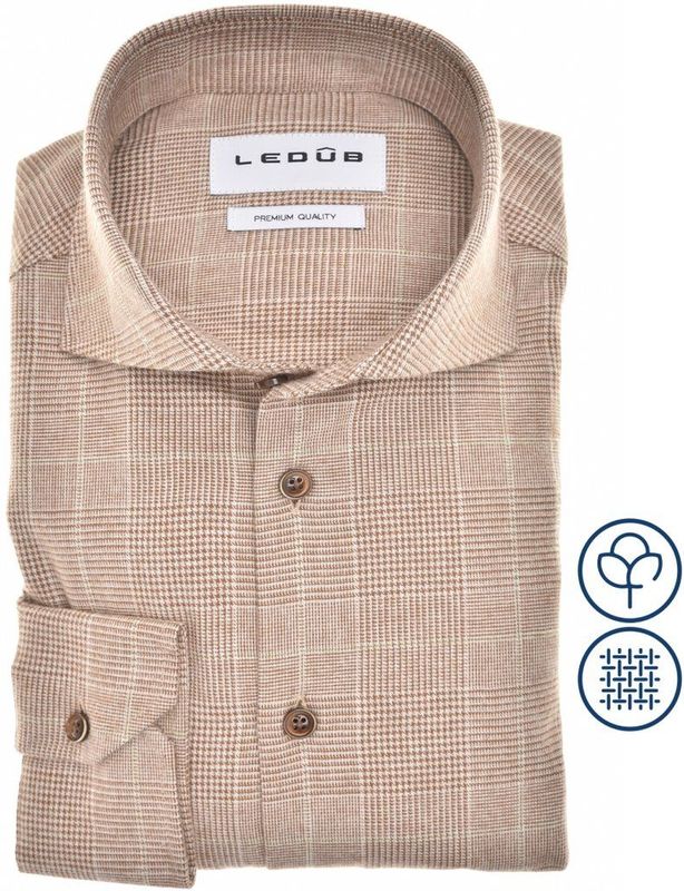 Ledûb modern fit price de Galles ruit bruin