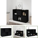 The Living Store Dressoir - Grenenhout - 110.5 x 35 x 80 cm - Zwart