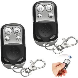 Afstandsbediening 433 MHz - Garagedeuropener Afstandsbediening - Handzender - Metalen garagedeurafstandsbediening met vier knoppen - Universele garagedeurafstandsbediening - Werkt met De meeste fabrikanten van gadgets, auto's, huis en garage