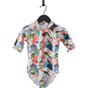 Ducksday - Badpak voor meisje - UV-werend - UPF50+ - met korte mouwen - Surf - Moana - Maat 8 jaar