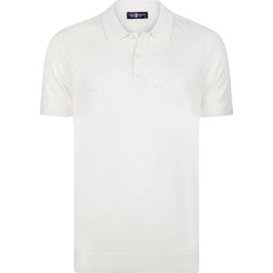 Jimmy Sanders - Tricot Polo Shirt - Ecru - Korte Mouwen - Heren