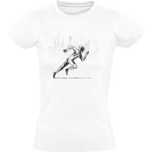 City Run Dames T-shirt - stad - hardlopen - snelheid - wolkenkrabbers