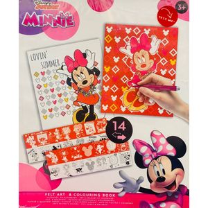 Disney Junior - Kleurboek met vilt - ''Minnie'' - Knutselen voor meisjes - Knutselen voor jongens - Vilt kleurboek, 28 kleurplaten van Minnie