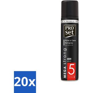 Proset - Haarspray - Mega Strong - 48 uur Werking - 300 ml - Bulkverpakking - 20 stuks