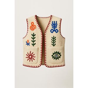 Teddy - Gilet - Handgeborduurd - 100% Katoen