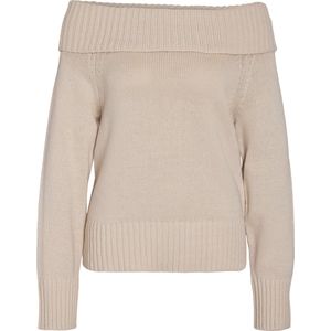 Noisy may Trui Nmlima Off Shoulder Knit Fwd 27031461 Oatmeal Dames Maat - M