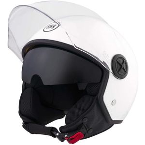 BHR 840 - Dual Shield - Vespa Helm - Glans Wit - Maat XL - Hypoallergeen - Dubbel Vizier - Motor - Snorfiets - Brommer