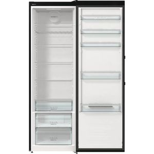 Gorenje R 619 DABK6 koelkast / 185 cm / invertercompressor / CrispZone met vochtigheidsregelaar / AdaptTech / convectiekoelsysteem / snelle koelfunctie / koelkast 398 l / EEK C / zwart [ Energieklasse D ]