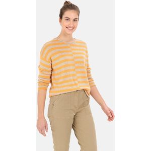 camel active Gebreide trui met strepenpatroon - Maat womenswear-XL - Oranje