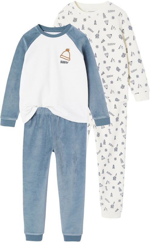 Set van 2 Pyjama's - Groen - Fluweel - Voor Jongens