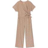 Kerst Jumpsuit - Roze - Voor Meisjes - Met Strik - Korte Mouwen
