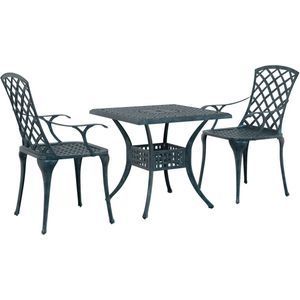 vidaXL - 5-delige - tuin - eetset - 80x80x72 - gegoten - aluminium