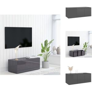 vidaXL Klassieke TV-kast - 80 x 34 x 30 cm - Hoogglans Grijs met 3 Lades - Kast