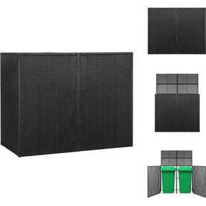 vidaXL Containerberging - Zwart - 153 x 78 x 120 cm - Weerbestendig - Afvalbakberging