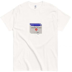 Grappig Dames en Heren T Shirt - 404 Error Motivation Not Found - Print Tekst - Wit - S