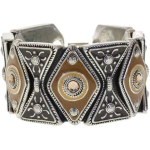 Behave - Armband - Vintage Antiek Zilverkleur met Bruin