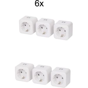 Fameilleur- Smart Connect stekkers- stekker- 6 x slimme stekkers- Makkelijk te installeren- Zet apparaten aan of uit via je smartphone- Bedienbaar via app- Slimme Stekker - WiFi - Smart Plug - Google Home & Amazon Alexa - Tijdschakelaar- Energiemeter