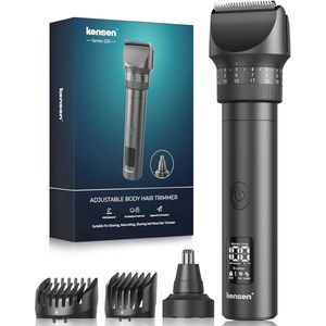 Lichaams- en baardtrimmer voor heren met 42 lengte-instellingen - Waterdichte trimmer met LED-display