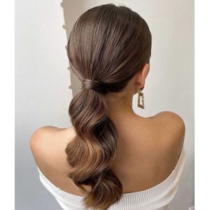 Ponytail | Paardenstaart |Donker Bruin Karamel Bruin| Haar Extensions | 45CM | 80GR | Human Hair | Echt Haar