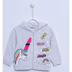 alisé Magic baby sweatshirt unicorn met capuchon Grijs 68