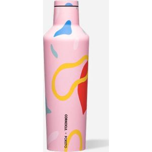 Corkcicle Canteen 475ml 16oz - Poketo Pink Party Roestvrijstaal Thermosfles 3wandig