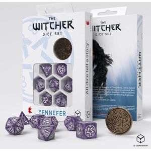The Witcher Dice Set Yennefer - Lilac and Gooseberries (7 & unique coin)
