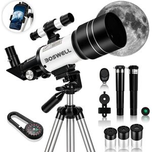 BOSWELL Telescoop - Sterrenkijker - Astronomie - Sterrenkunde - Telescoop voor Kinderen/Volwassenen - 300X Zoom - Incl. Kompas, Afstandsbediening