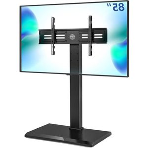Draaibare en in hoogte verstelbare TV-standaard met ijzeren voet voor 50-85 inch TV tot 50kg - Max VESA 800x400mm - Zwart tv standaard verrijdbaar