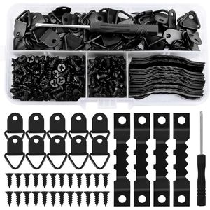 Photo Hangers - 251 Pcs Photo Hooks for Wall and Frames with Screws - Black