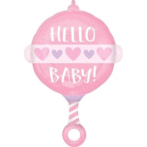 Amscan Ballon Baby Girl Rattle 43 X 60 Cm Folie