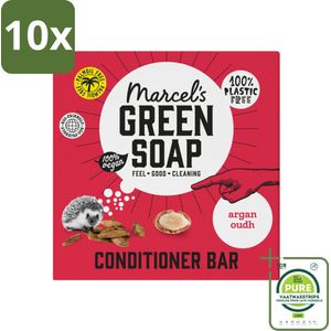 10 x Marcel's Green Soap - Conditioner Bar - Argan & Oudh - Krachtige werking - 60 gr - Grootverpakking - Haarverzorging - Conditioner Bar - Argan - Oudy - Biologisch