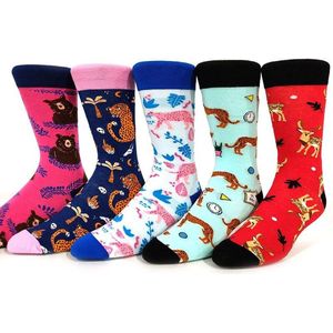 Winkrs - 5 paar Dieren Sokken - Cartoon - Damessokken set - Kindersokken met oortjes - Kat, beer, hond