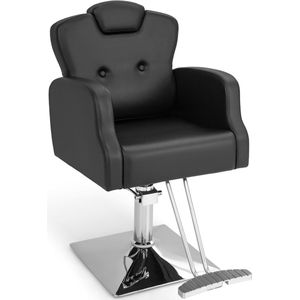 COSTWAY Kappersstoel met hoofdsteun, rugleuning en hydraulische pomp, salonstoel, in hoogte verstelbaar, kappersstoel, 360 graden draaibaar, bedieningsstoel, belastbaar tot 150 kg