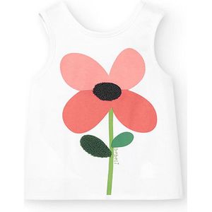 Boboli 228103 Mouwloos T-shirt Wit 9 Months Meisjes